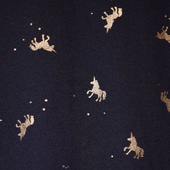 Old Navy Black & Gold Unicorn Print Relaxed Long Sleeve Tee | Size M - Picture 2 of 5